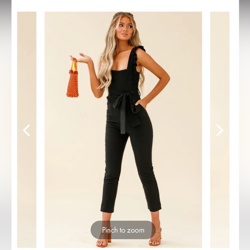 Selfie Leslie Black belted Jumpsuit